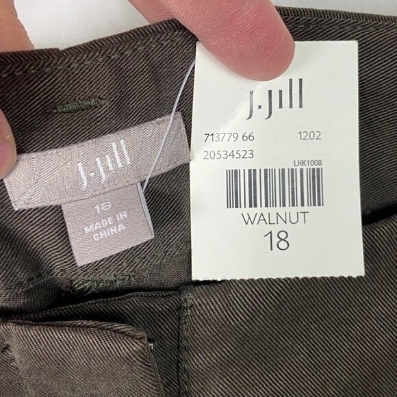 NWT J Jill Tencel Wide Leg Trousers Walnut Brown Size 18 New With Tags High Rise - Picture 6 of 12